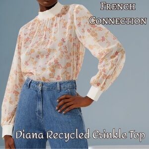FRENCH Connection Diana Recycled Crinkle Blouse‎ size 4